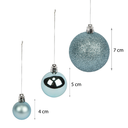 Shatterproof Christmas Baubles | Ice Blue | Pack of 100-Bargainia.com
