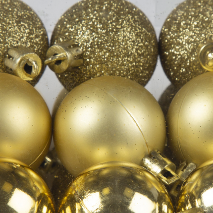 Shatterproof Christmas Baubles | Gold | Pack of 100-Bargainia.com
