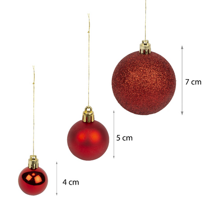 Shatterproof Christmas Baubles | Red | Pack of 100-Bargainia.com