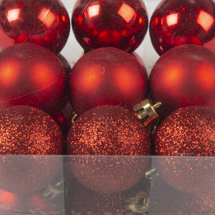 Shatterproof Christmas Baubles | Red | Pack of 100-Bargainia.com