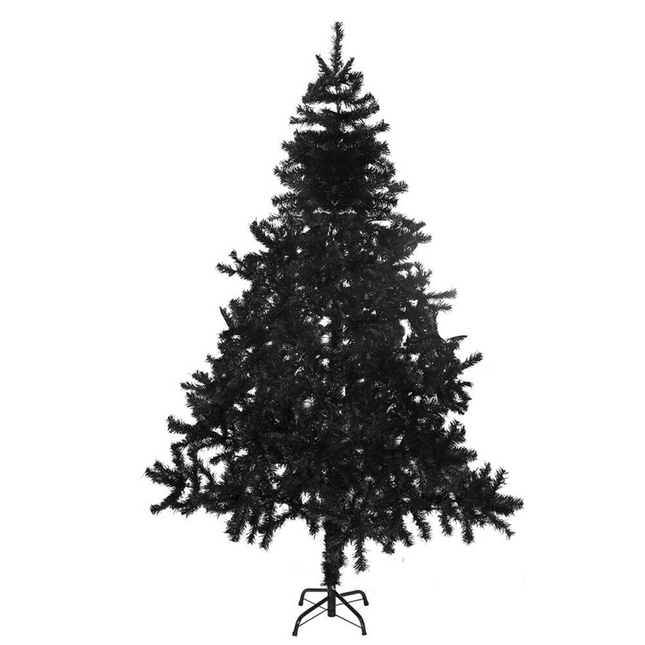 Black Artificial Fir Christmas Tree | Various Sizes Available-Bargainia.com