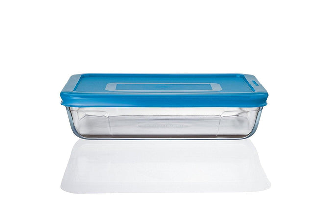 Pyrex Cook n Fresh Rectangular Storage Dish with Blue Lid - 0.8L-5054903593249-Bargainia.com