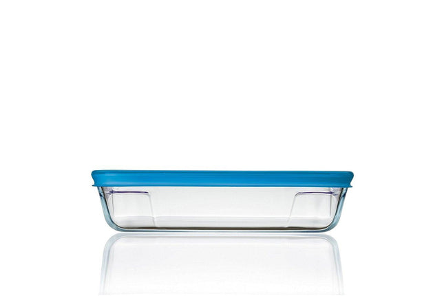 Pyrex Cook n Fresh Rectangular Storage Dish with Blue Lid - 0.8L-5054903593249-Bargainia.com