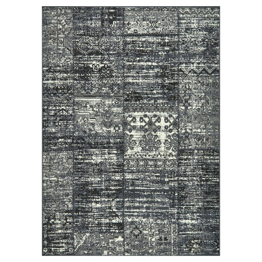Grey Vintage Patch Work Pattern Design Rug- Texas-Bargainia.com