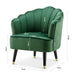 Green Velvet Shell Tub Chair with Measurements