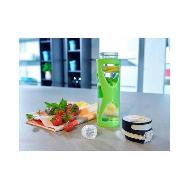 Leifheit Glass Water Bottle with Flip Lid - Kiwi Green - 600ml-4006501032607-Bargainia.com