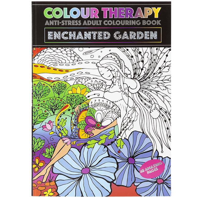 A4 Colour Therapy Book Enchanted Garden - 48 Pages-5050565524027-Bargainia.com