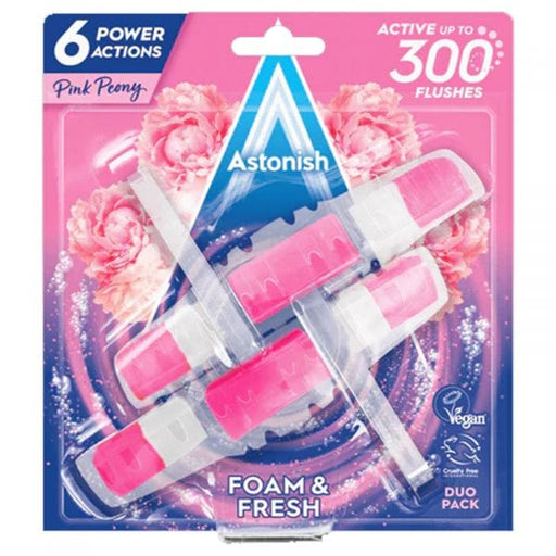 Astonish Foam & Fresh Toilet Block - Pink Peony - Duo Pack 5060060212923 Bargainia
