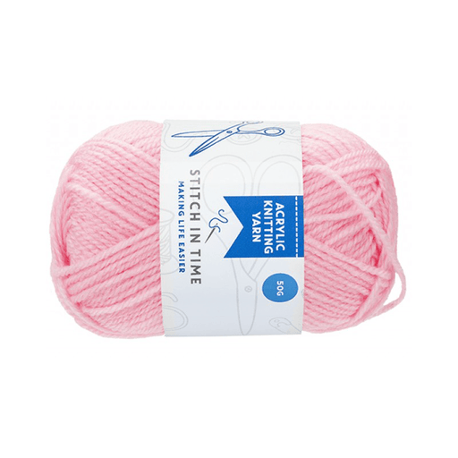 Baby Pink Acrylic Knitting Yarn - 50g-5050565533357-Bargainia.com