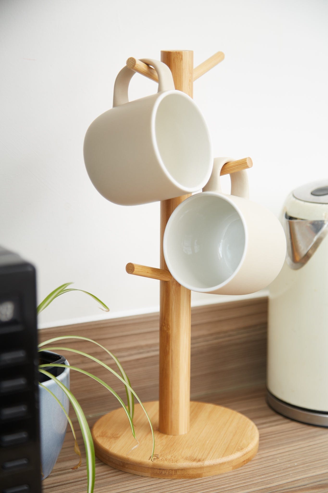 Bamboo Mug Tree For 6 Mugs Kitchen Organizers Clearance