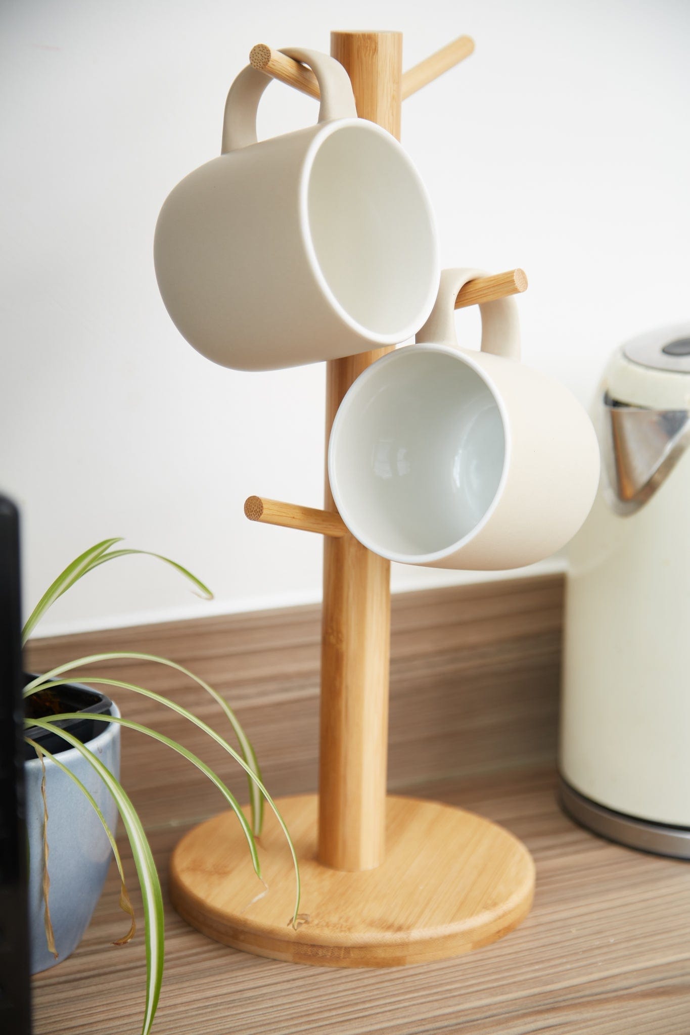 Bamboo Mug Tree For 6 Mugs Kitchen Organizers Clearance