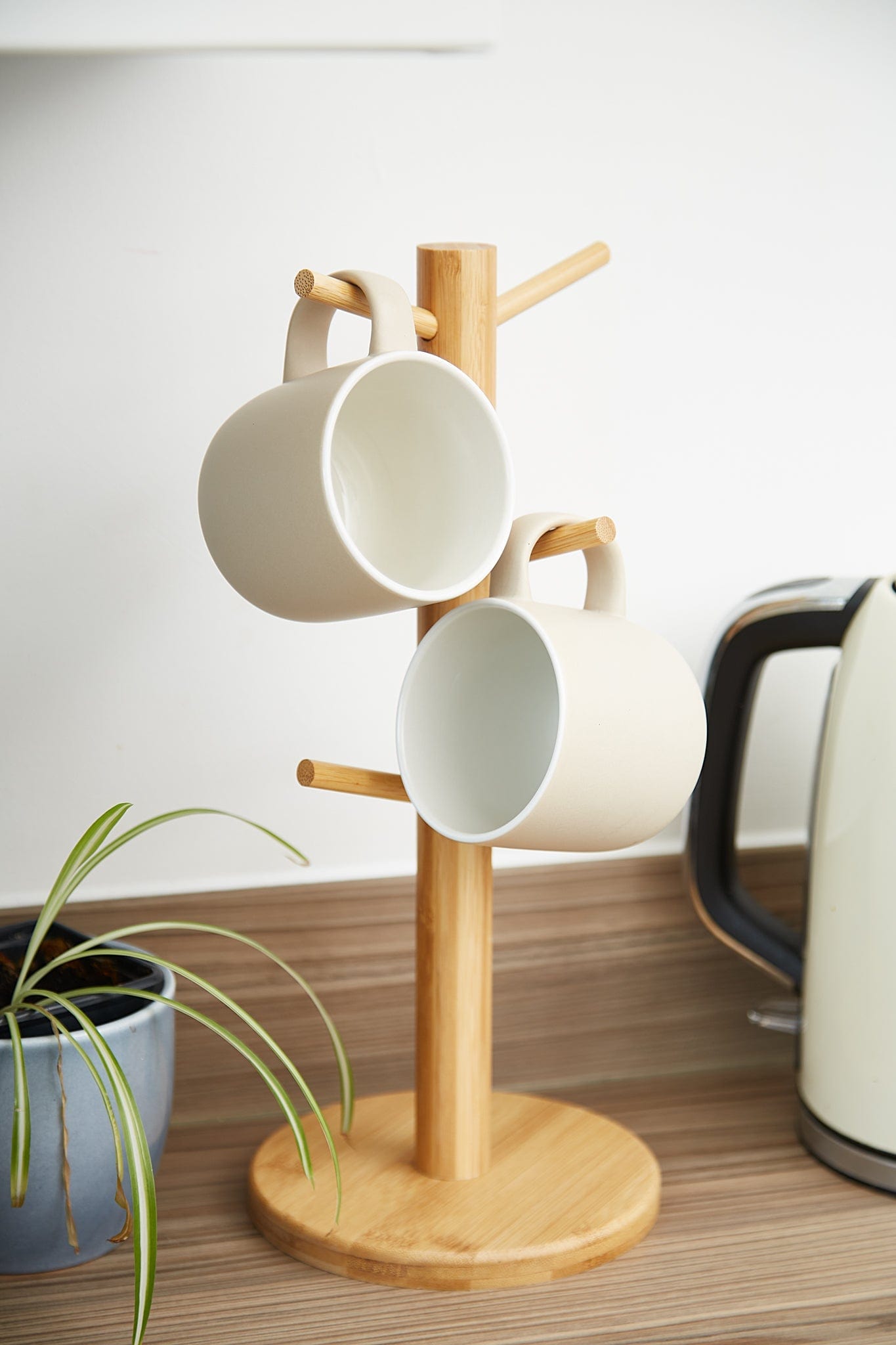 Bamboo Mug Tree For 6 Mugs Kitchen Organizers Clearance
