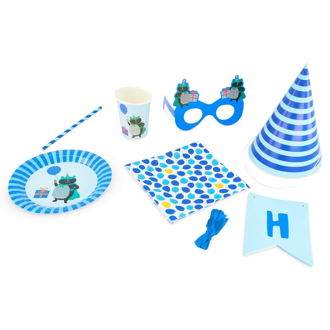 Birthday Party Kit for 6 People - Blue 200030057047-BL only5pounds-com