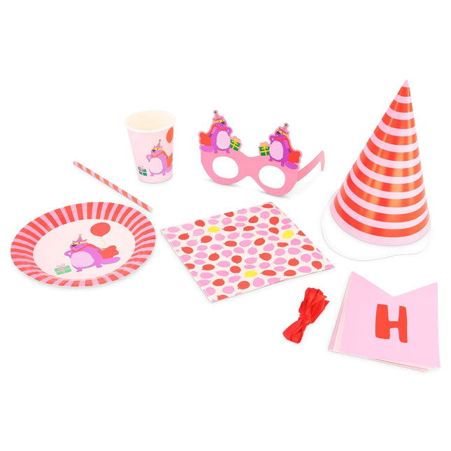 Birthday Party Kit for 6 Persons - Pink 200030057047-PNK only5pounds-com
