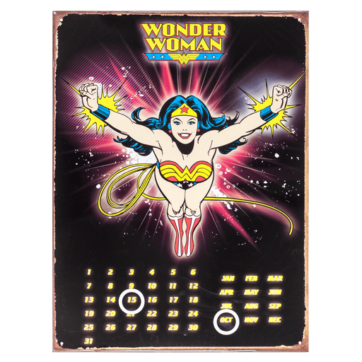 Black Wonder Woman Galaxy Metal Calendar - 30 x 41cm only5pounds-com