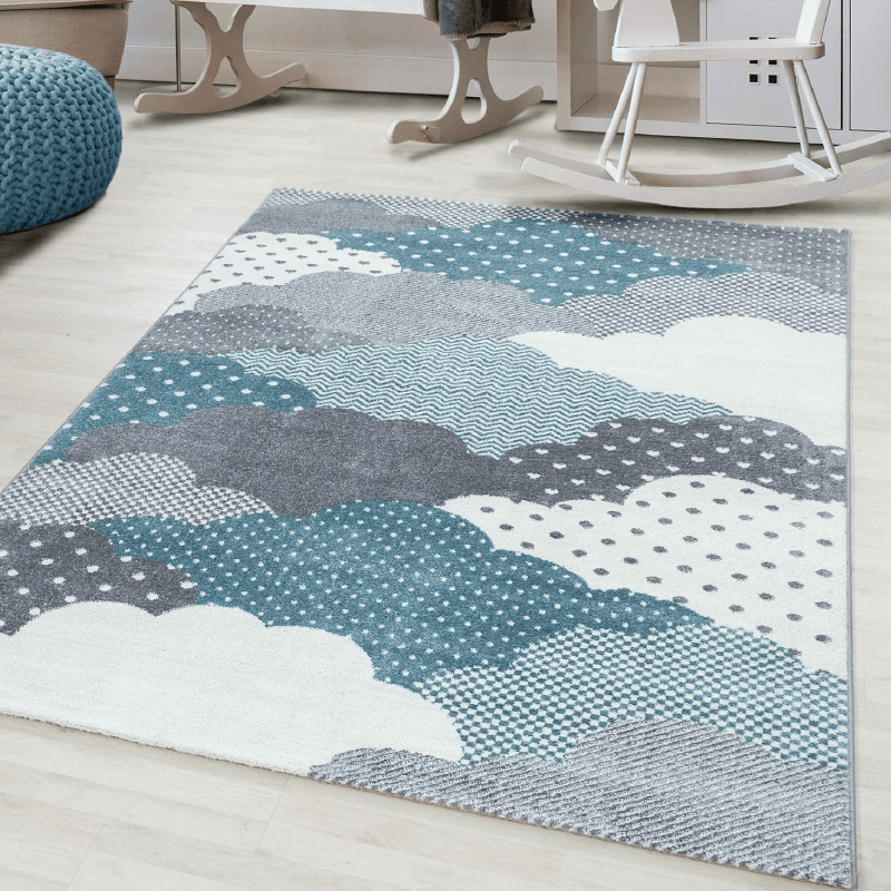 Blue and Grey Clouds Kids Rug - Bambi Rugs Rug Masters