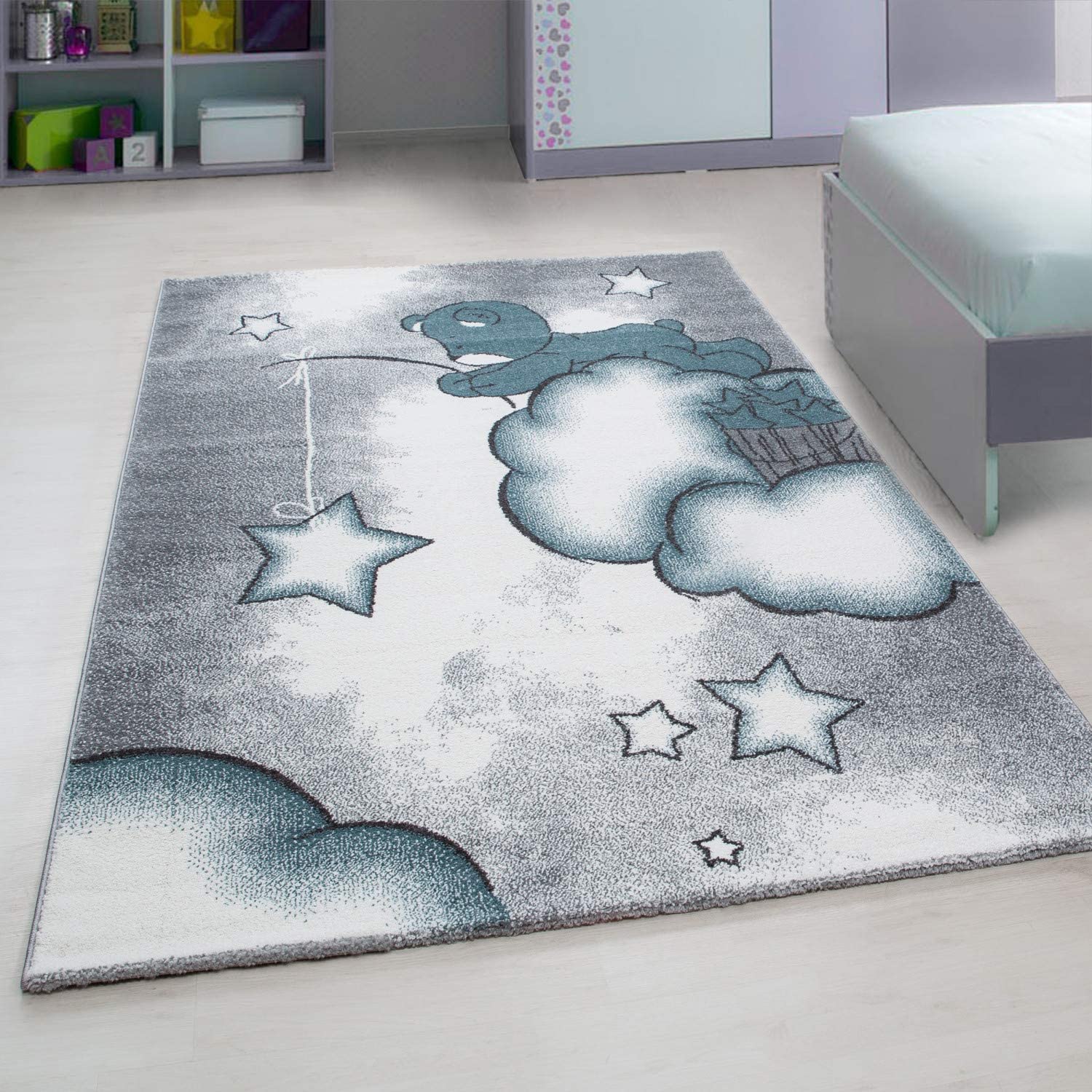 Blue Baby Bear Stars Rug - Kids - Bargainia.com - 