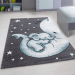 Blue Baby Elephant and Stars Rug - Kids - Bargainia.com - 