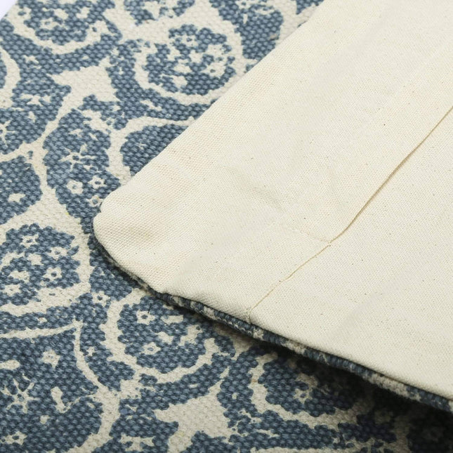 Blue Filigree Style Cotton Printed Cushion Cover - 45 x 45cm-5056150245407-Bargainia.com