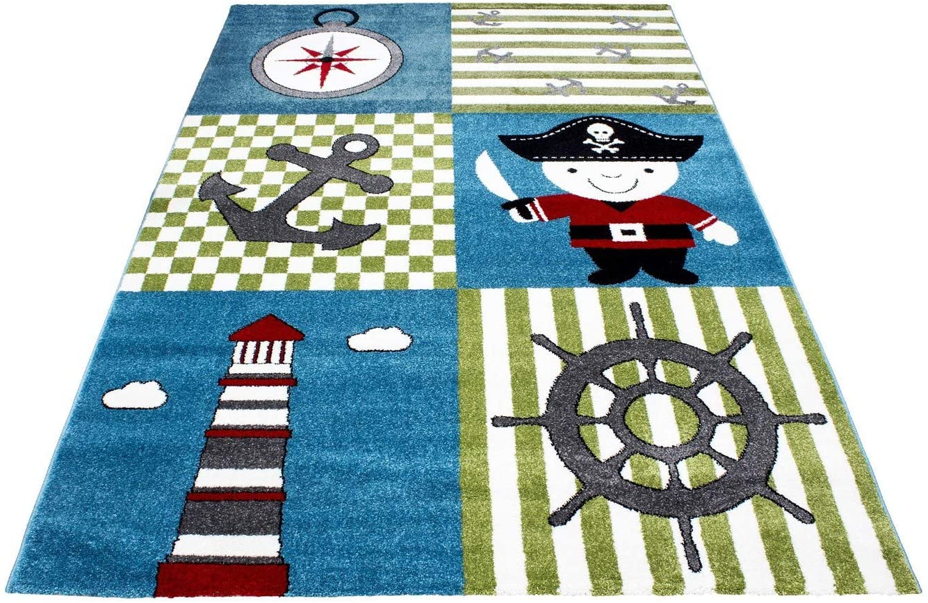 Blue & Green Nautical Sailor Rug - Kids Rugs Rug Masters