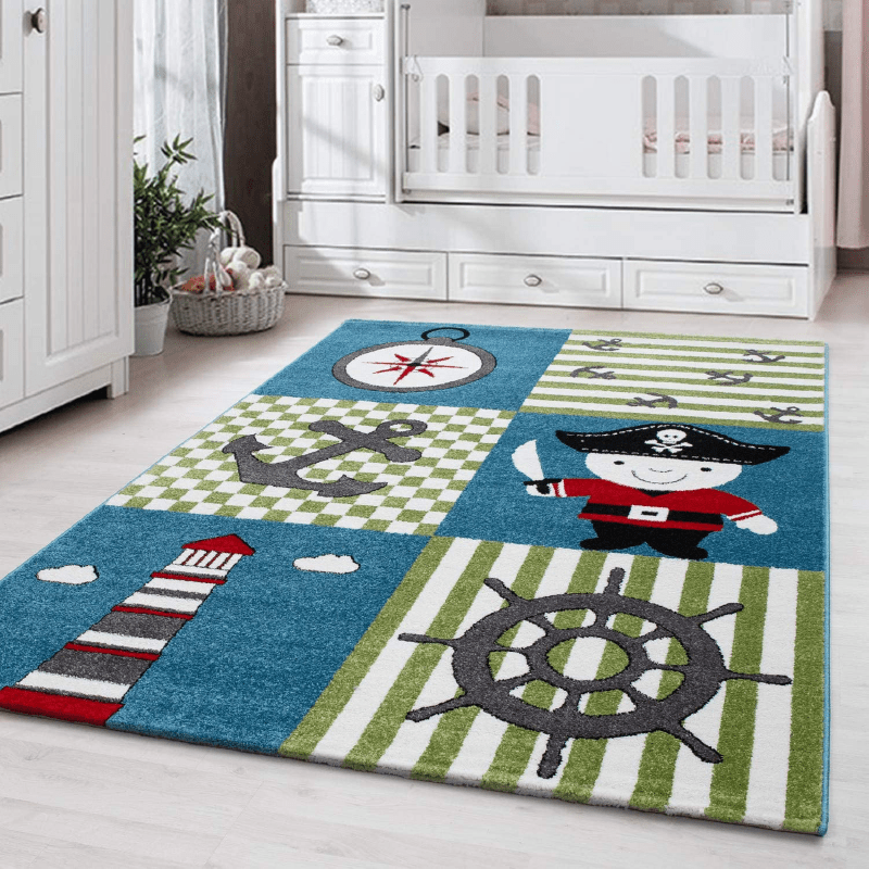 Blue & Green Nautical Sailor Rug - Kids Rugs Rug Masters