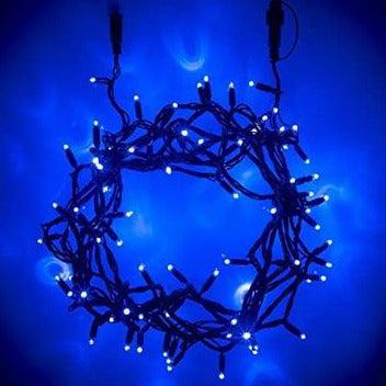 Indoor/Outdoor 8 Function LED Waterproof Fairy Lights with Green Cable (800 Lights - 60M Cable) - Blue Lighting Bargainia