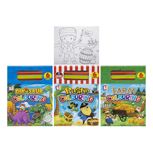 Boys Colouring Pad With 6 Pencils - Assorted 5050565600363 only5pounds-com