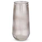 Brown Glass Ribbed Vase - 30cm - Bargainia.com - 