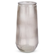 Brown Glass Ribbed Vase - 30cm Vase Clearance