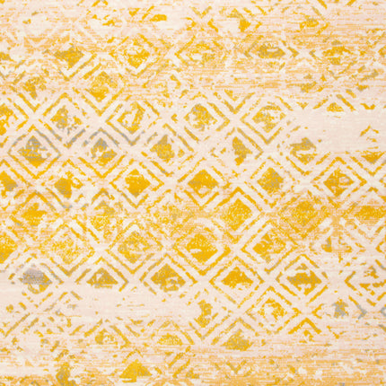 Mustard Contemporary Faded Rhombus Design Rug - Texas - Bargainia.com