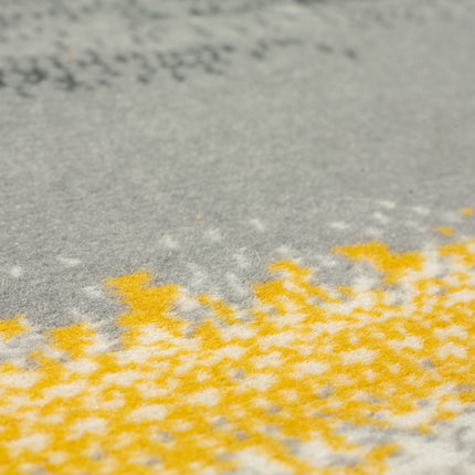 Mustard/Grey Contemporary Abstract Design Rug - Texas - Bargainia.com