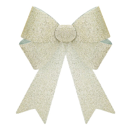 Champagne Tinsel Bow - 22 x 32 x 7cm 5050565637895 only5pounds-com