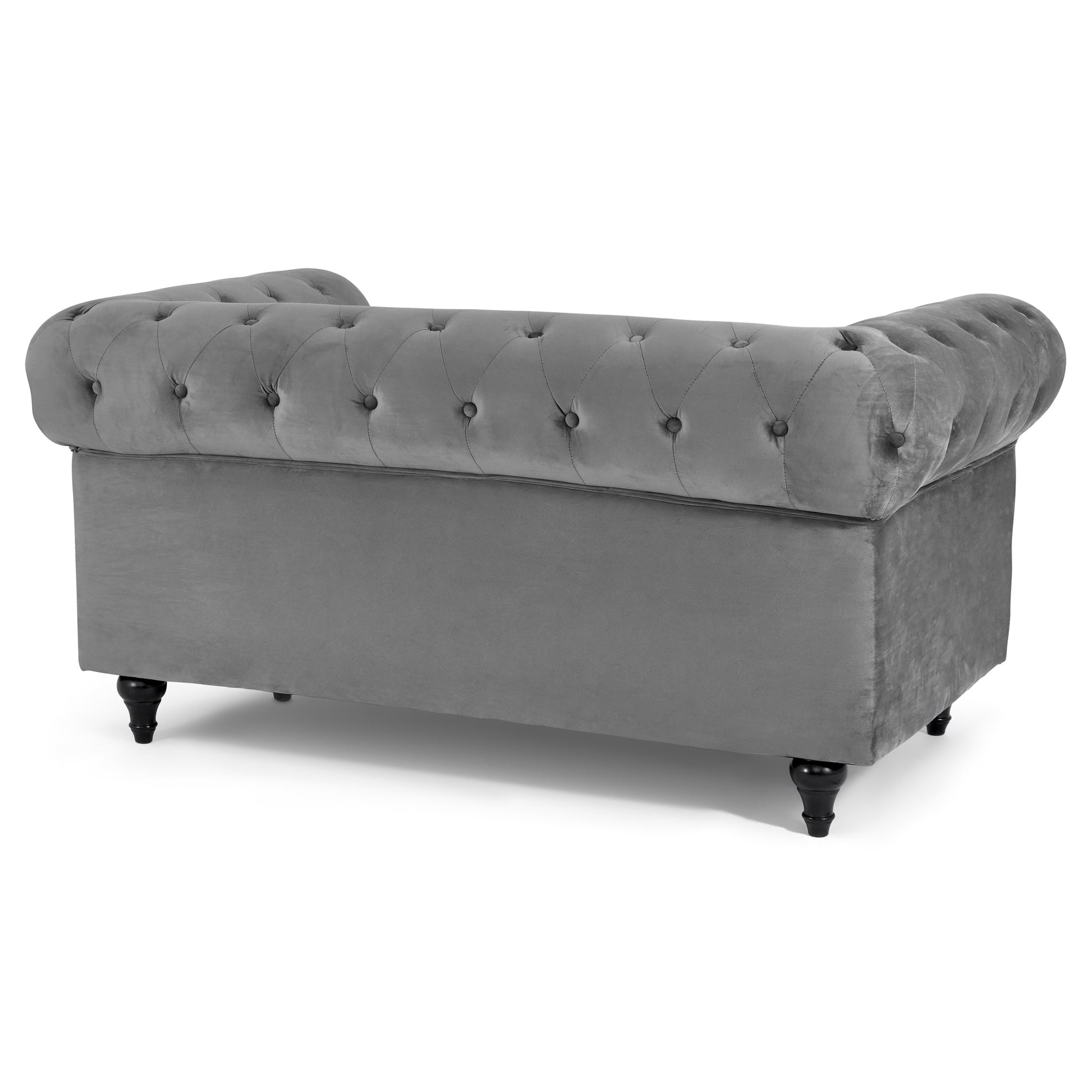 Chesterfield Sofa Suite - Grey Velvet Furniture Bargainia