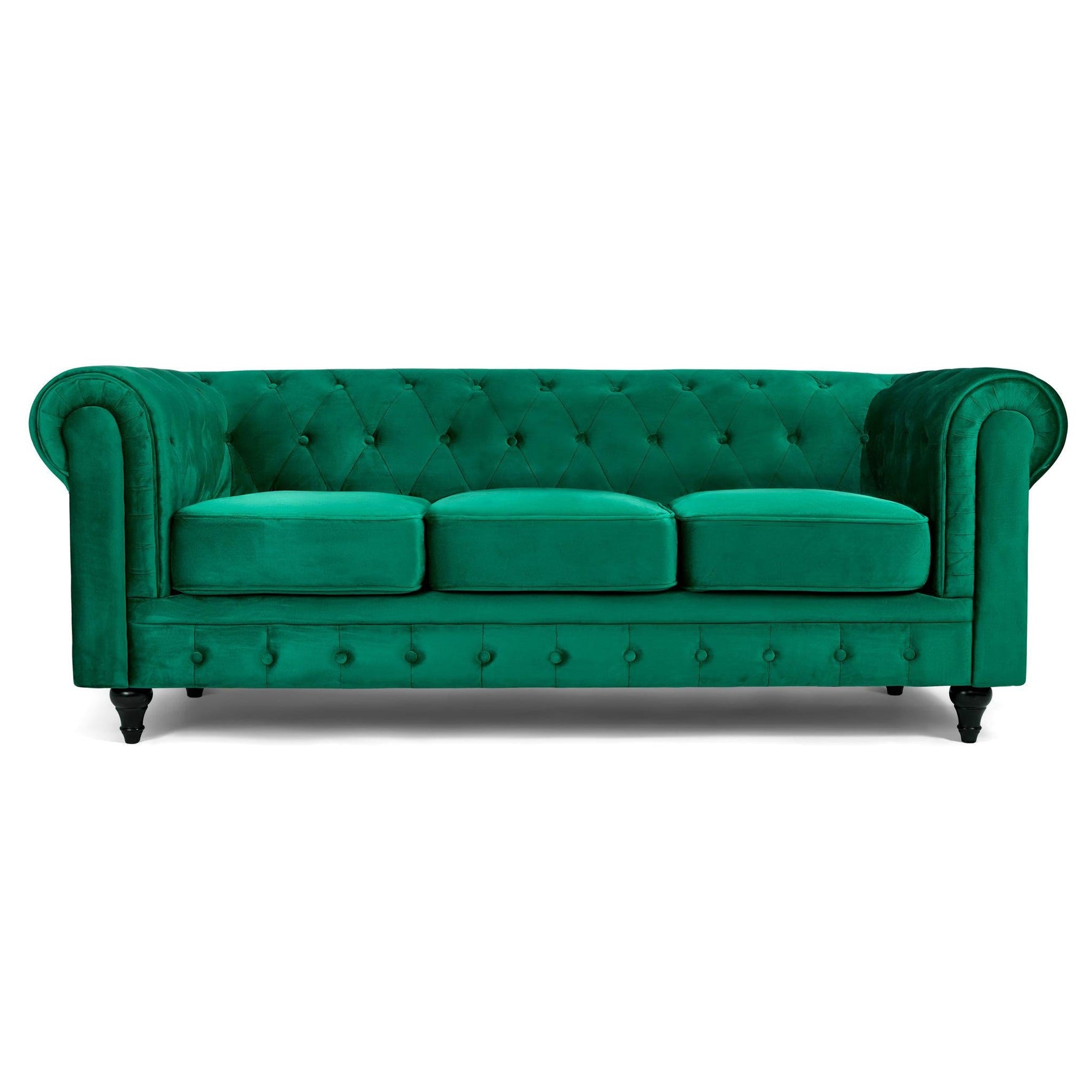 Chesterfield Sofa Suite - Jade Green Velvet - Bargainia.com - 