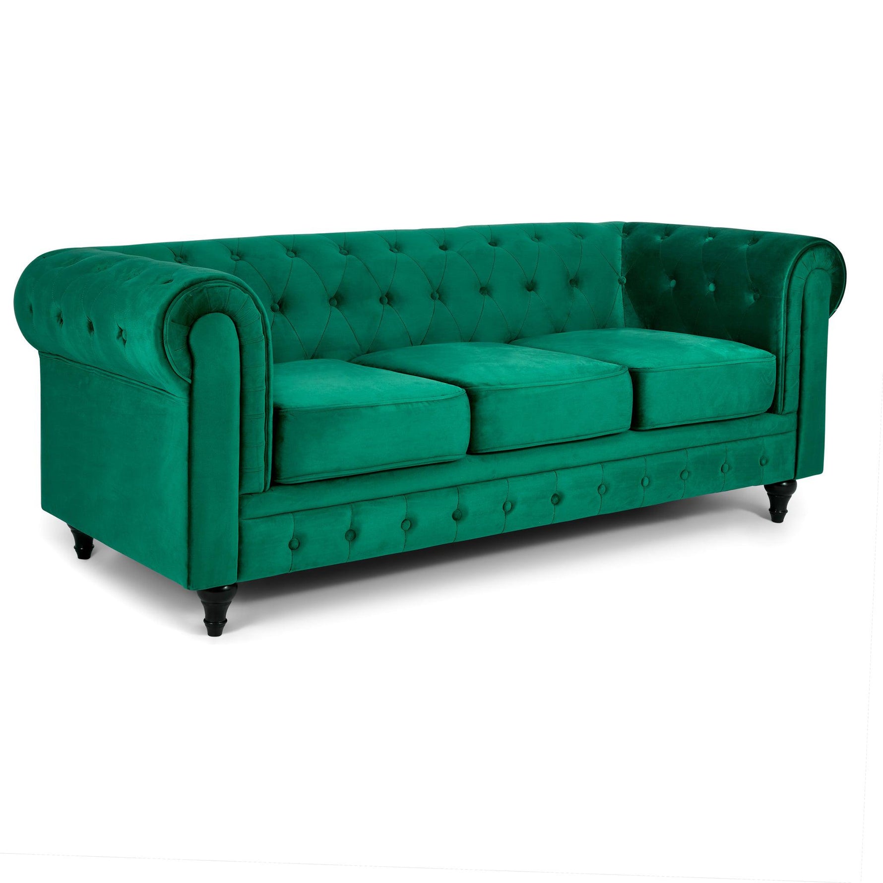 Chesterfield Sofa Suite - Jade Green Velvet - Bargainia.com - 