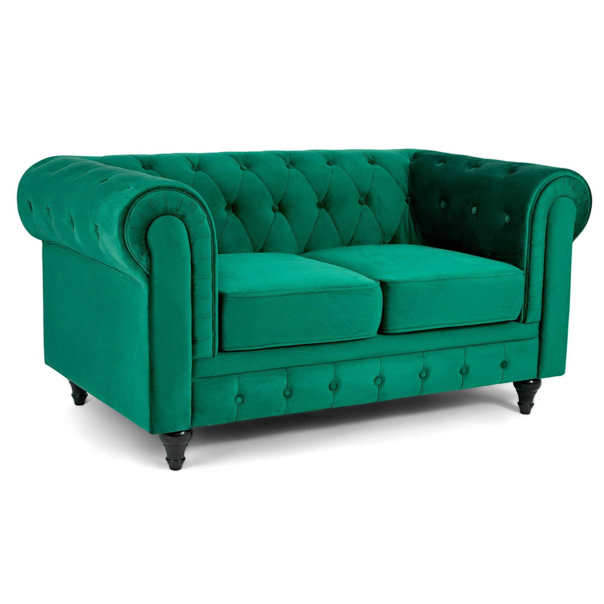 Chesterfield Sofa Suite - Jade Green Velvet Furniture Bargainia