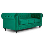 Chesterfield Sofa Suite - Jade Green Velvet - Bargainia.com - 