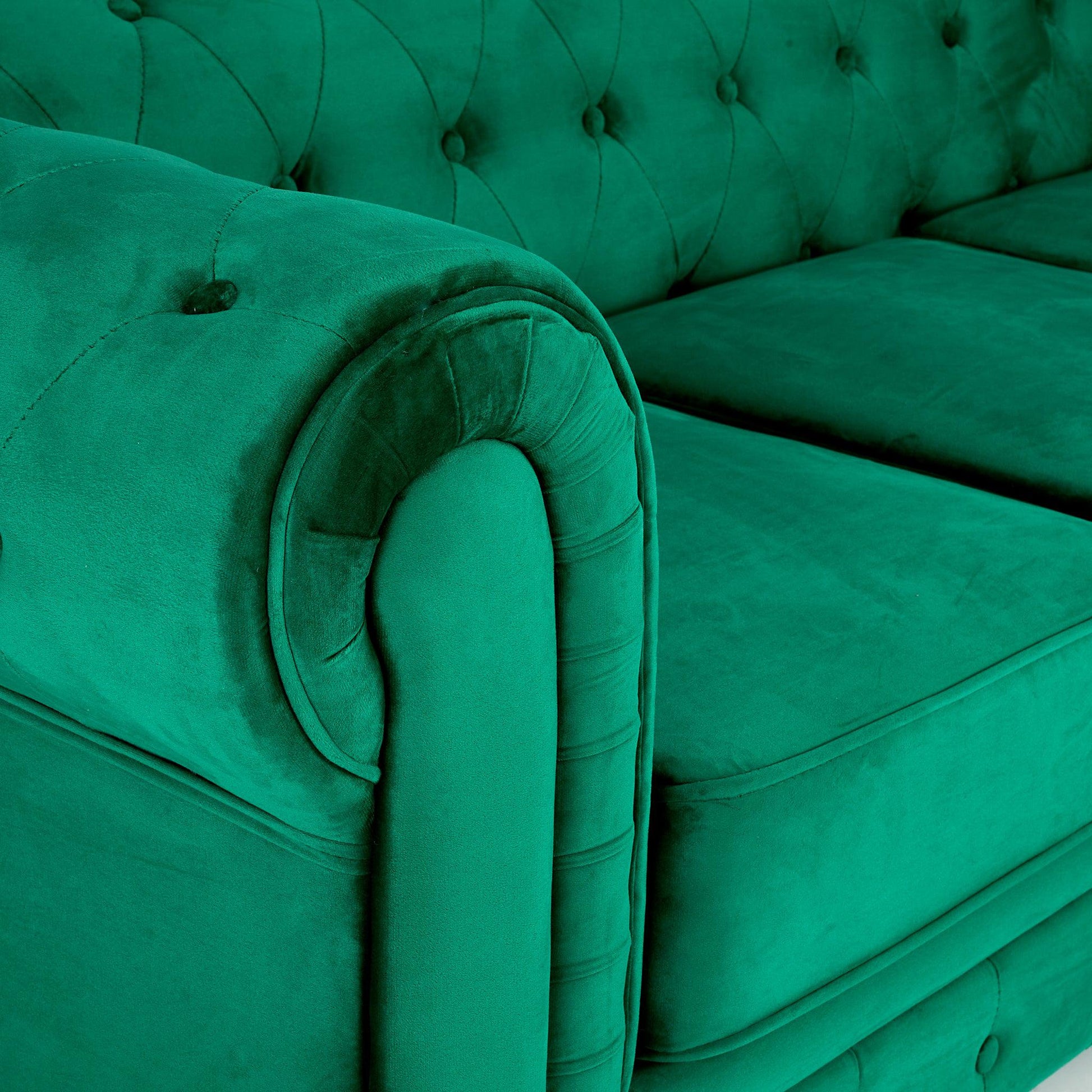 Chesterfield Sofa Suite - Jade Green Velvet Furniture Bargainia