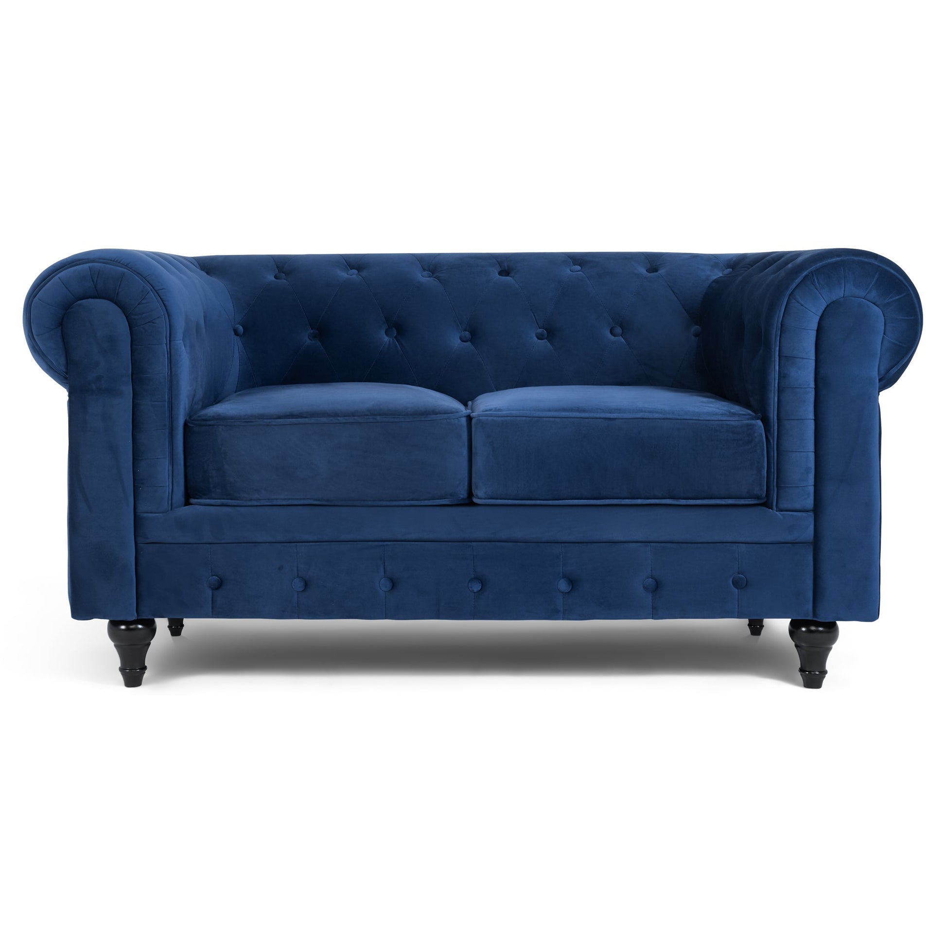 Chesterfield Sofa Suite - Navy Blue Velvet Furniture Bargainia