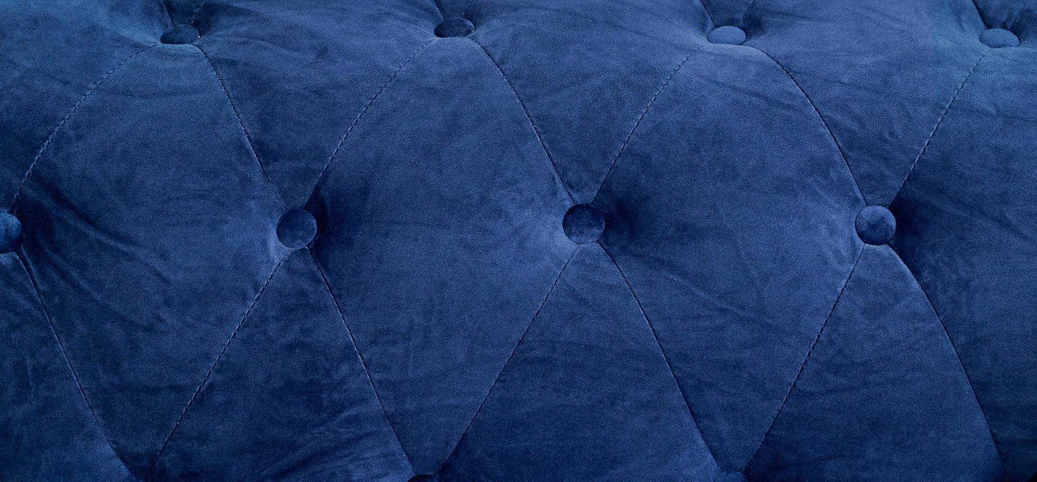 Chesterfield Sofa Suite - Navy Blue Velvet Furniture Bargainia