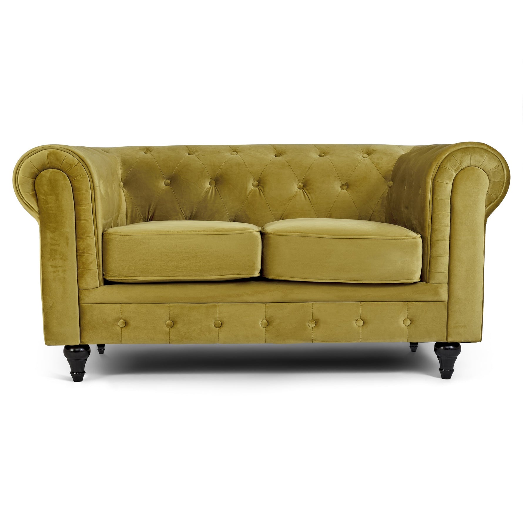 Chesterfield Sofa Suite - Olive Gold Velvet - Bargainia.com - 