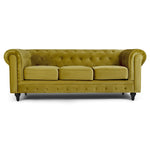 Chesterfield Sofa Suite - Olive Gold Velvet - Bargainia.com - 