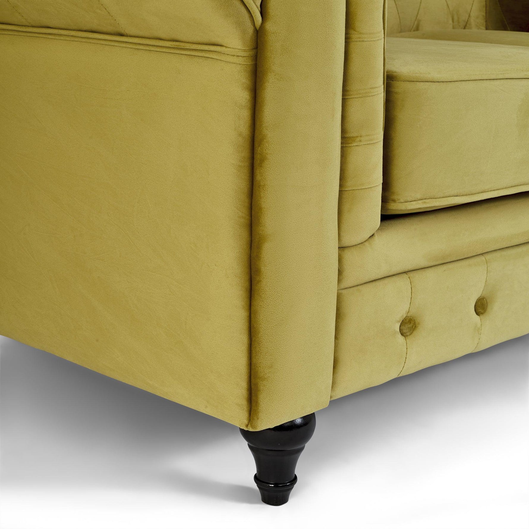 Chesterfield Sofa Suite - Olive Gold Velvet - Bargainia.com - 