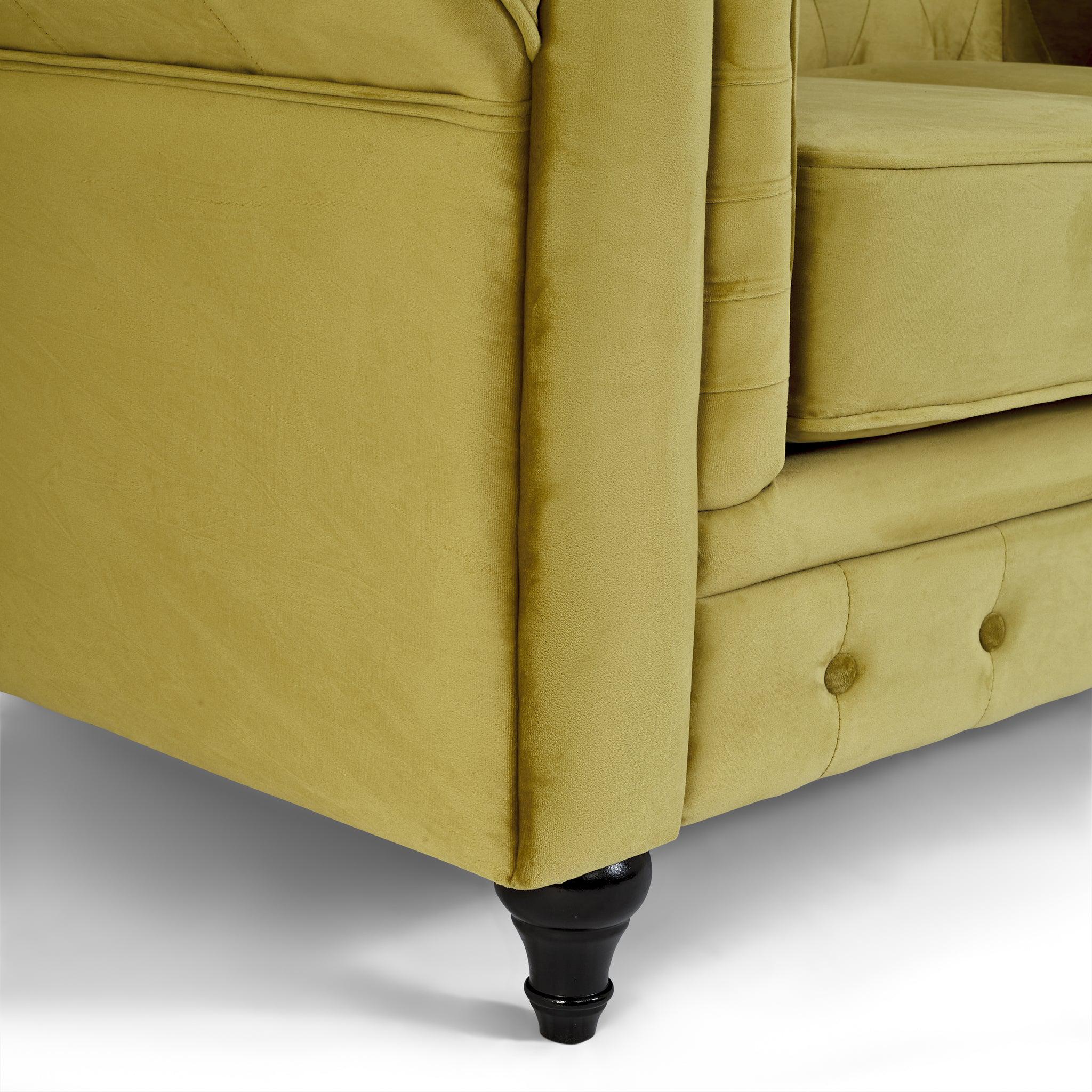 Chesterfield Sofa Suite - Olive Gold Velvet Furniture Bargainia