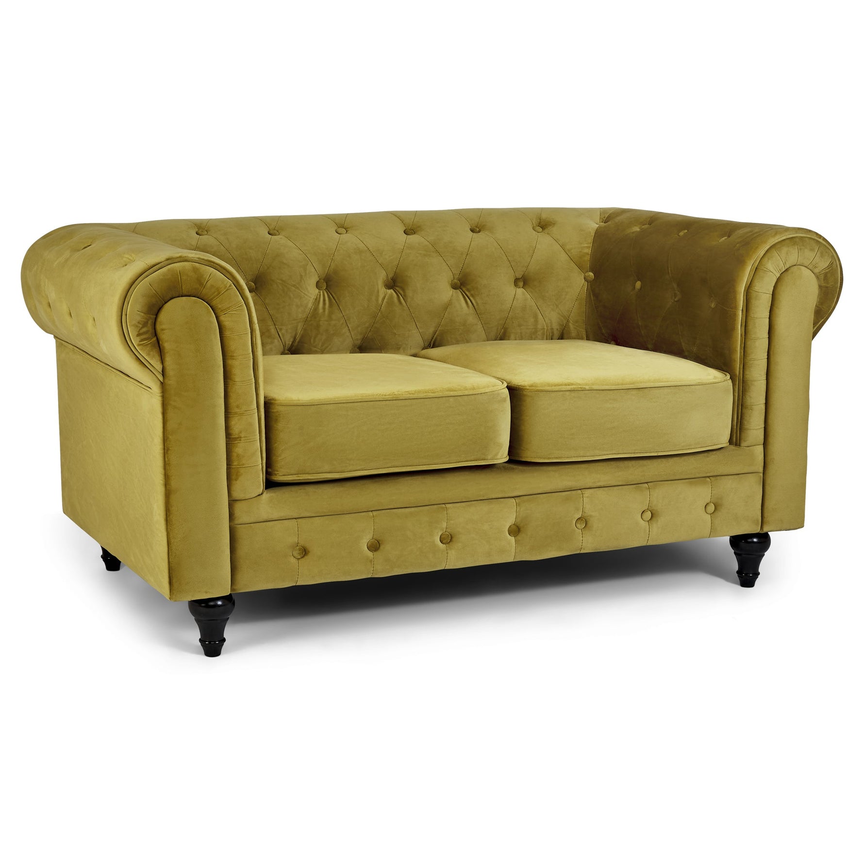 Chesterfield Sofa Suite - Olive Gold Velvet - Bargainia.com - 