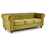 Chesterfield Sofa Suite - Olive Gold Velvet - Bargainia.com - 