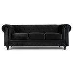 Chesterfield Sofa Suite - Velvet Black - Bargainia.com - 