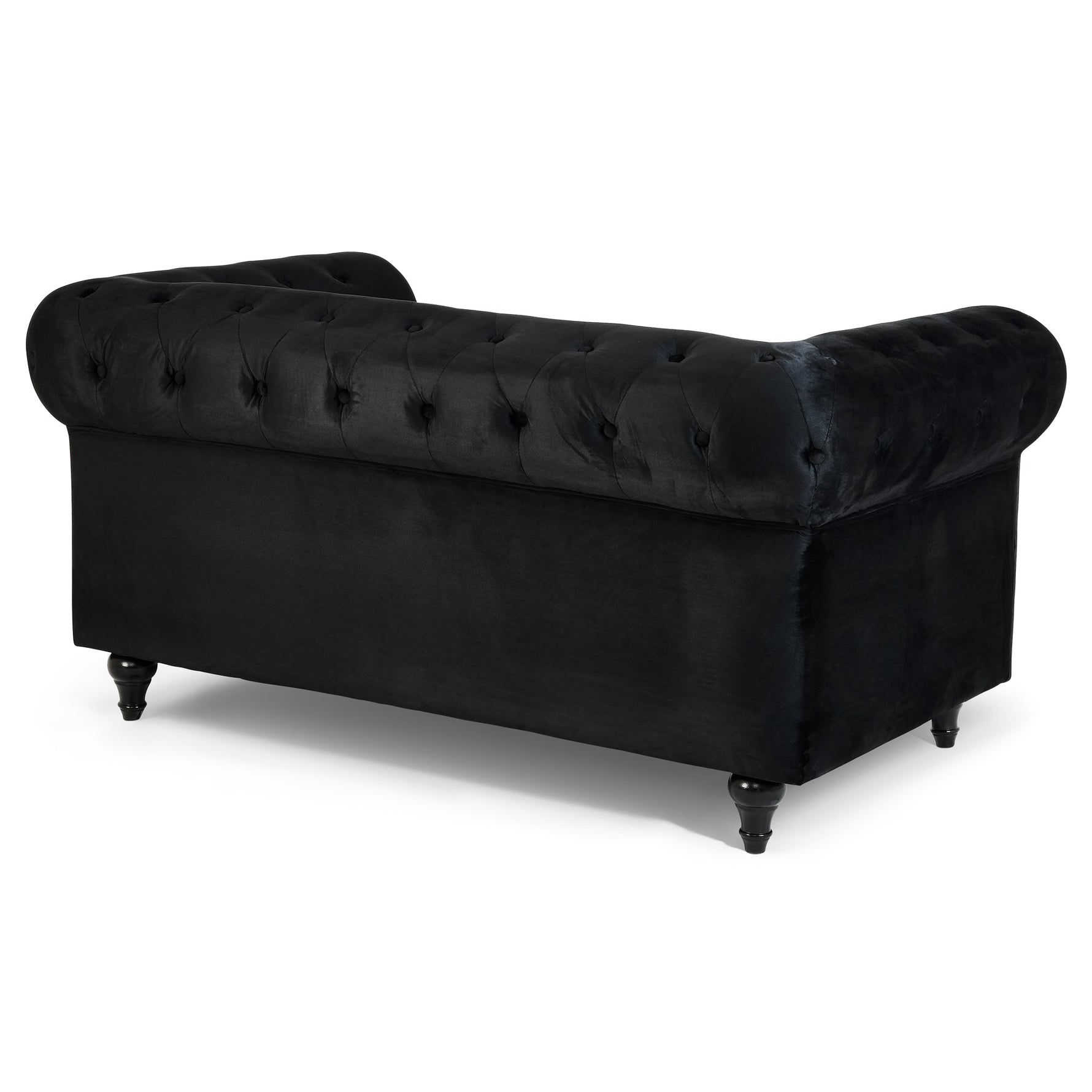 Chesterfield Sofa Suite - Velvet Black - Bargainia.com - 