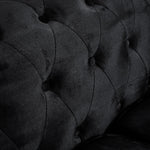 Chesterfield Sofa Suite - Velvet Black - Bargainia.com - 