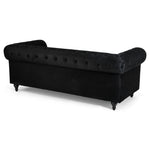 Chesterfield Sofa Suite - Velvet Black - Bargainia.com - 